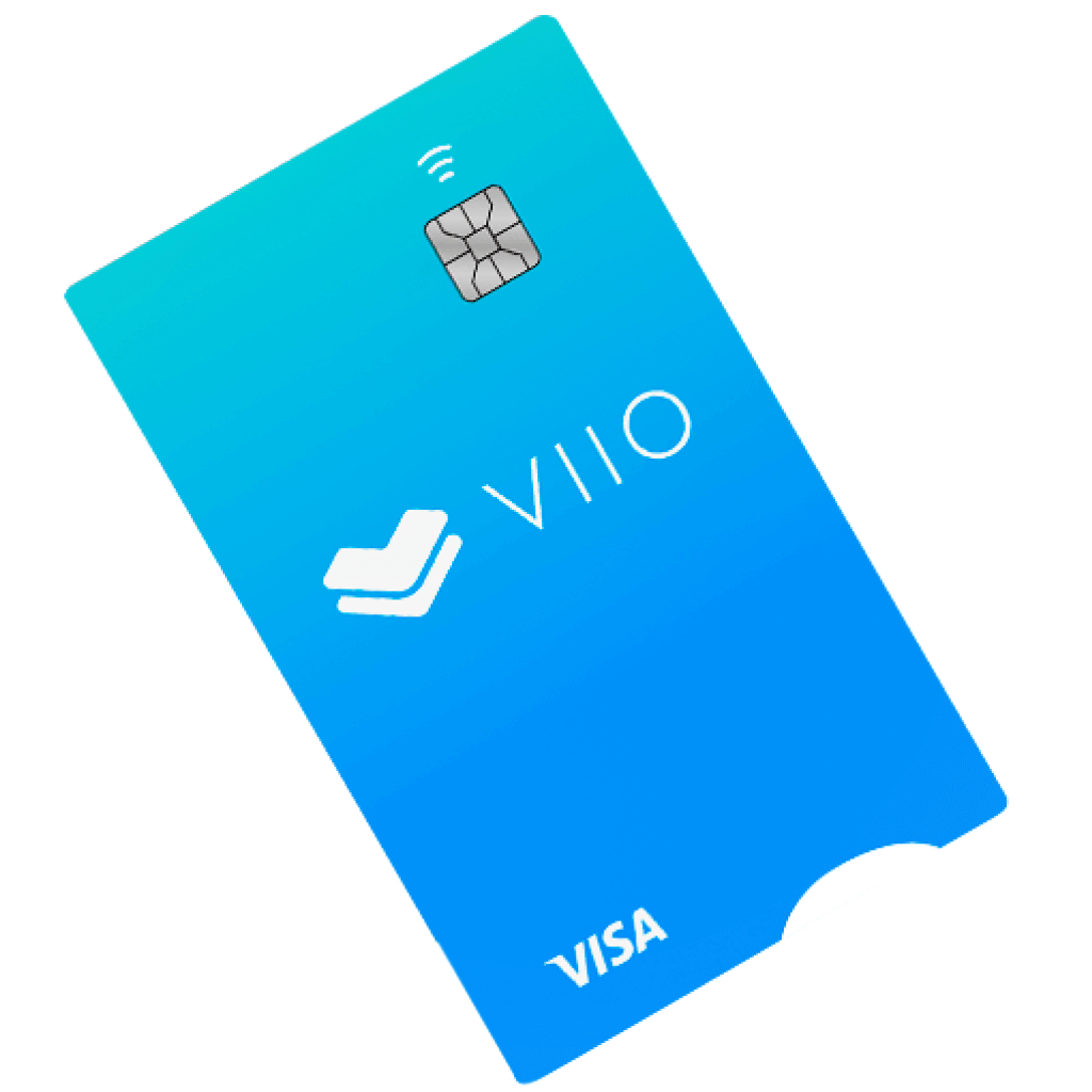 Dorso delantero de la tarjeta física ofrecida por VIIO